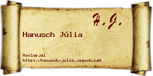 Hanusch Júlia névjegykártya